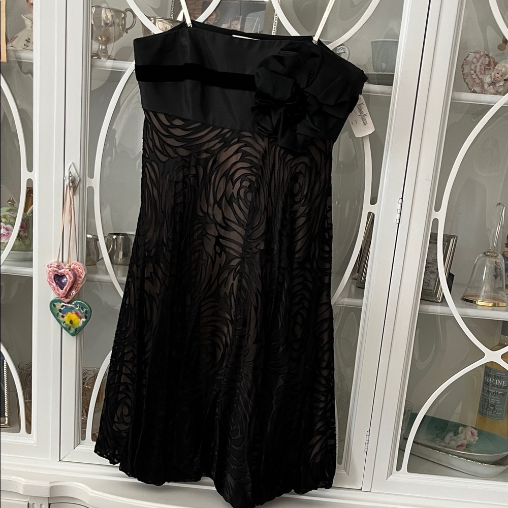 Marchesa Notte Black Strapless Dress
